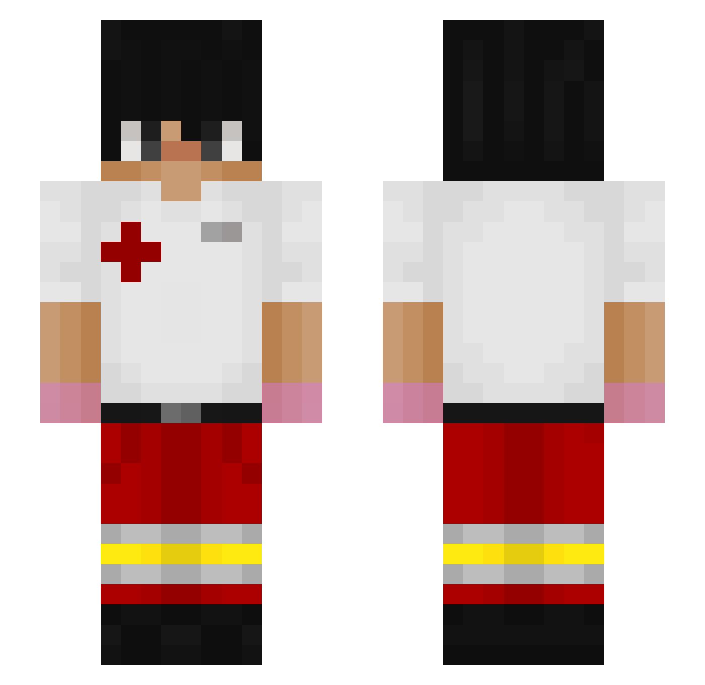Paulphobie Minecraft skin, front and back view