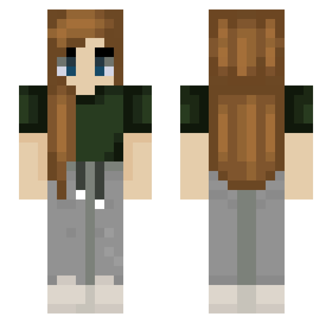 unspaced Minecraft skin, front and back view
