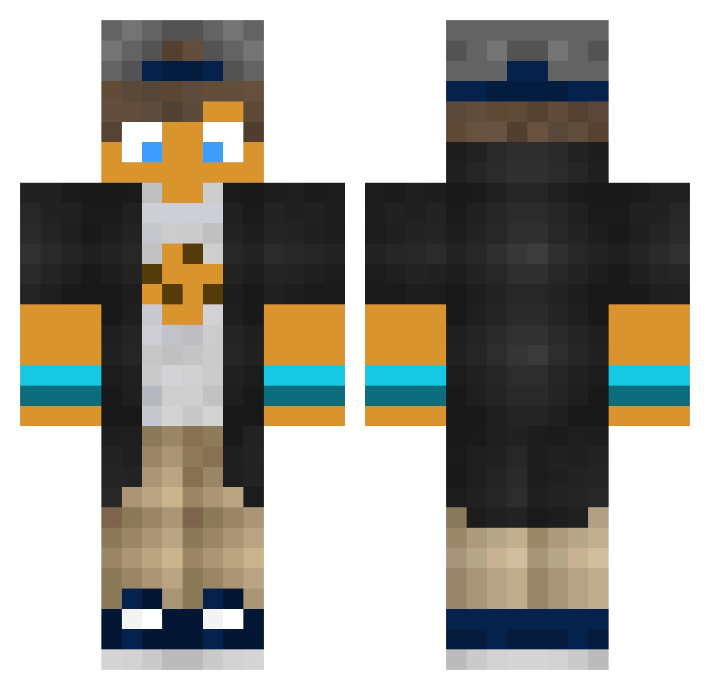 Sirfartz Minecraft skin, front and back view