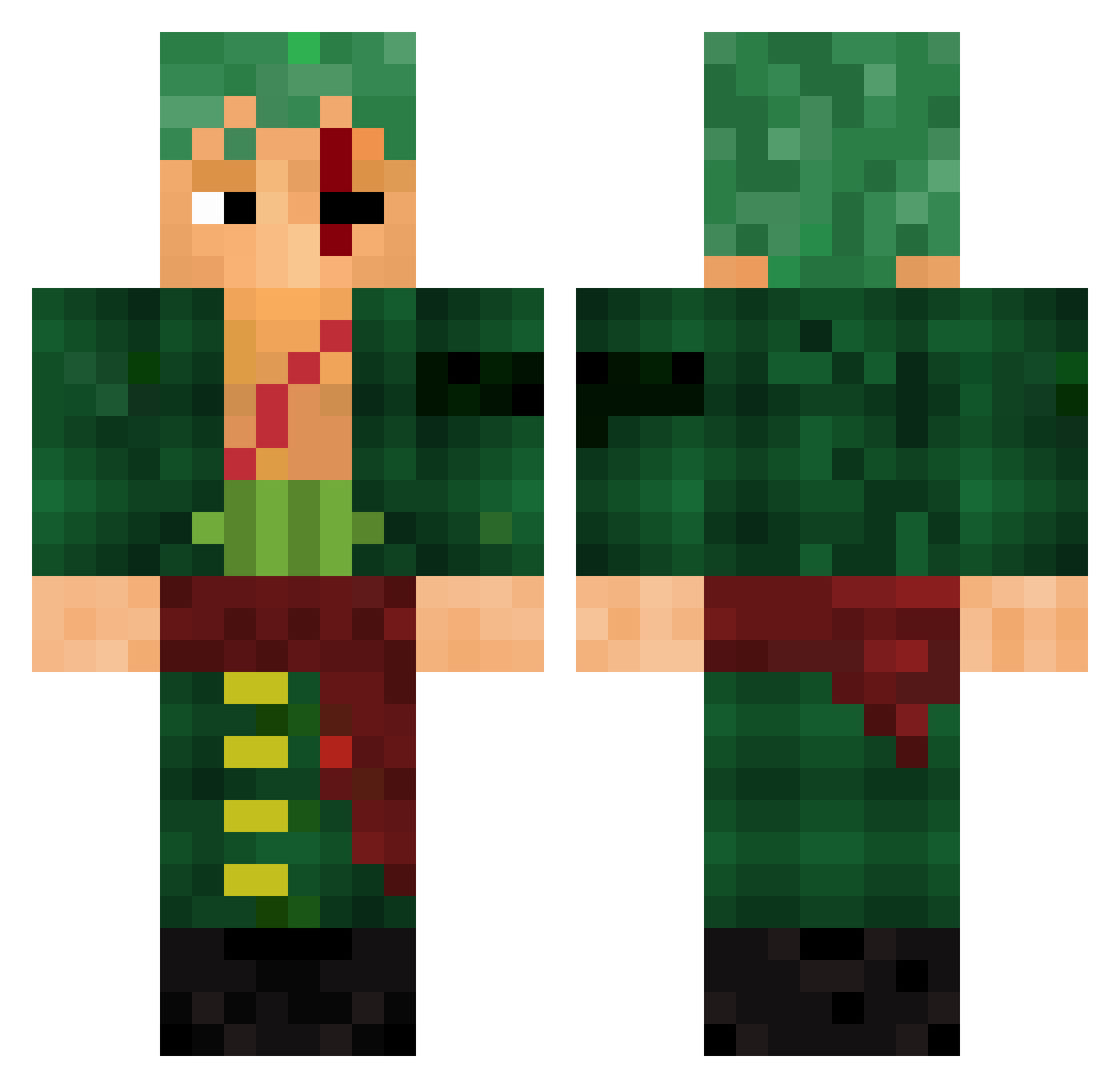 Himekii Minecraft skin, front and back view
