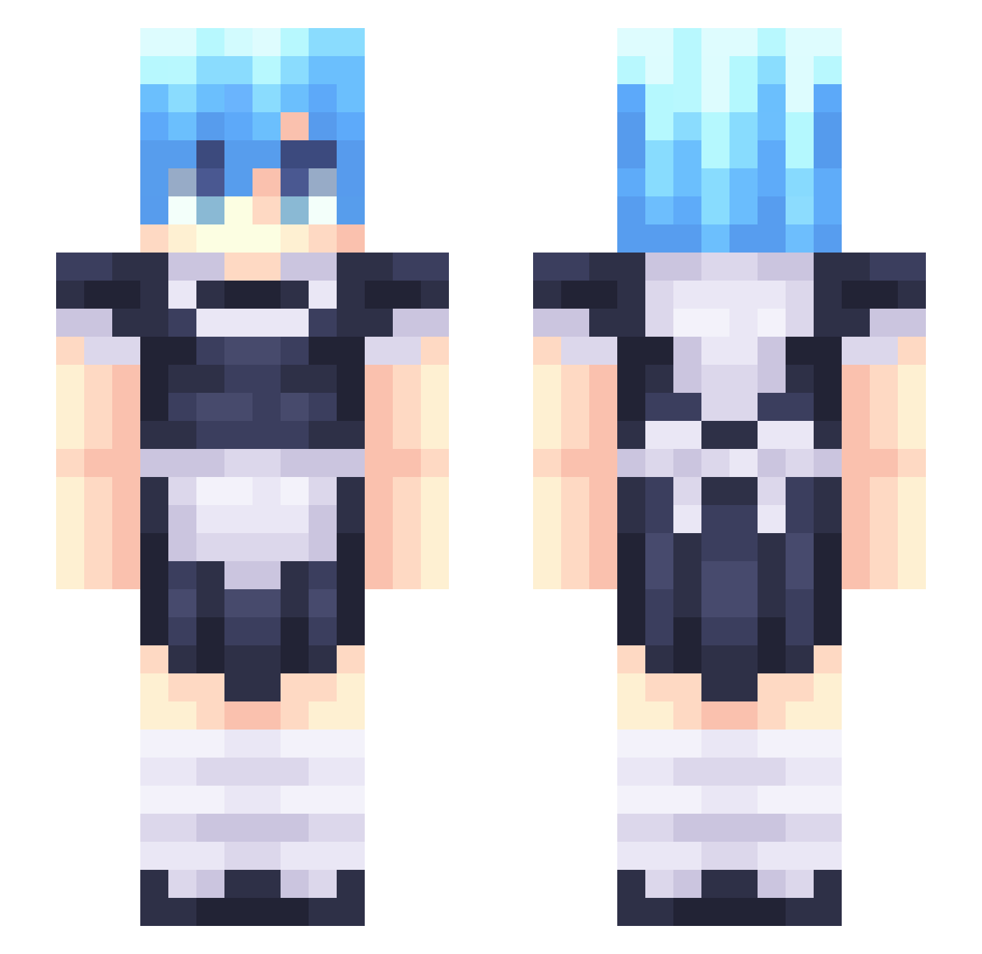DragonEcrux Minecraft skin, front and back view