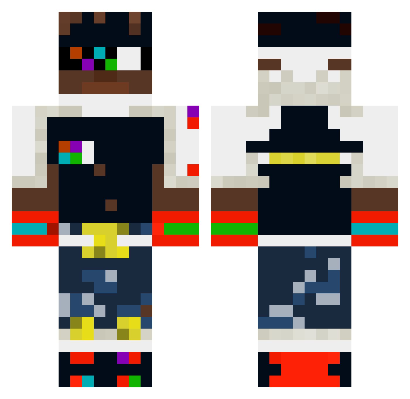 PRTY_BEEST Minecraft skin, front and back view
