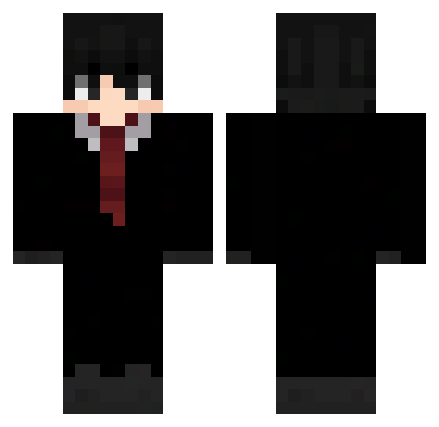 yal00 Minecraft skin, front and back view
