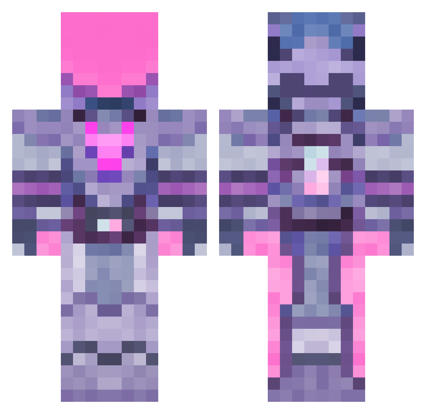 PhotonBlades Minecraft skin, front and back view