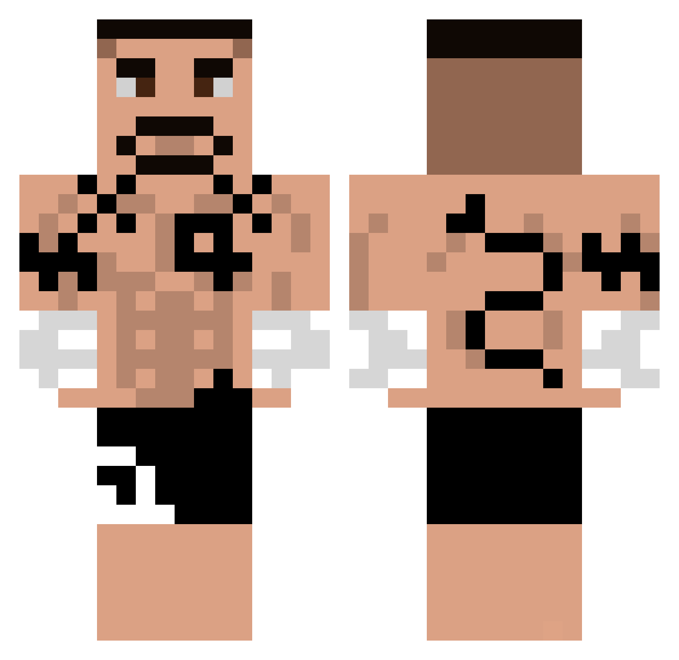 ProsteMajo Minecraft skin, front and back view