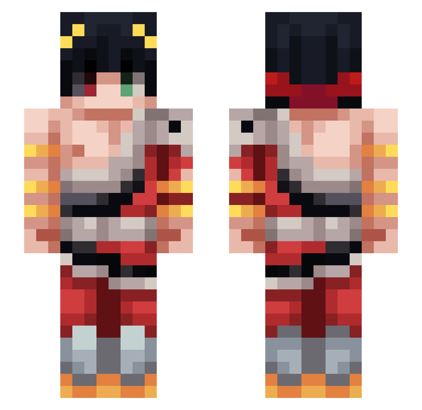 Cooparr Minecraft skin, front and back view
