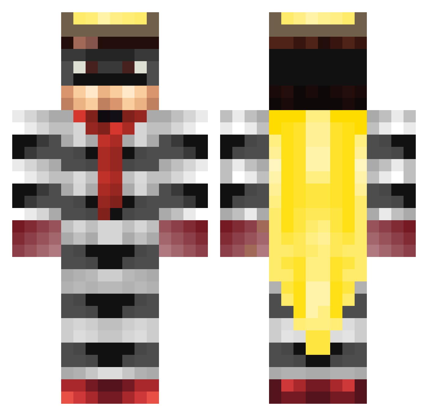 Hamburglar1234 Minecraft skin, front and back view
