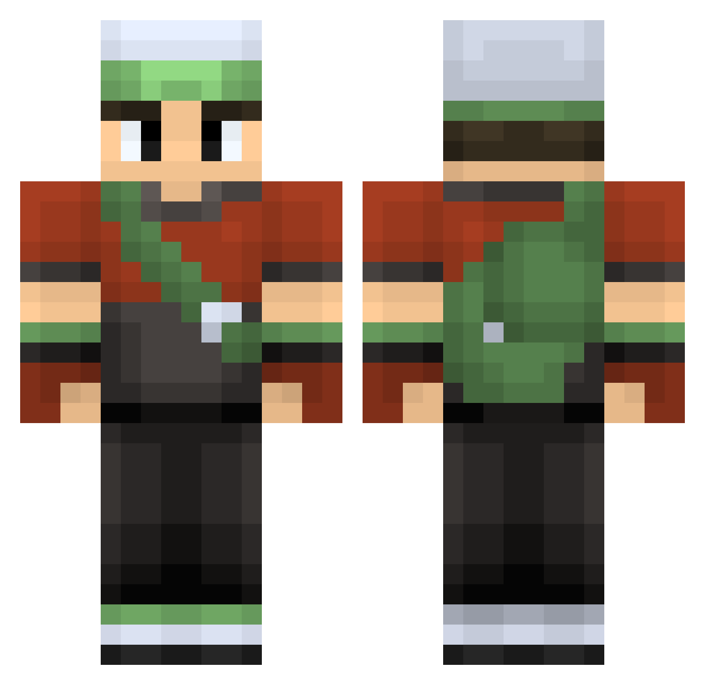OfficialCaden Minecraft skin, front and back view