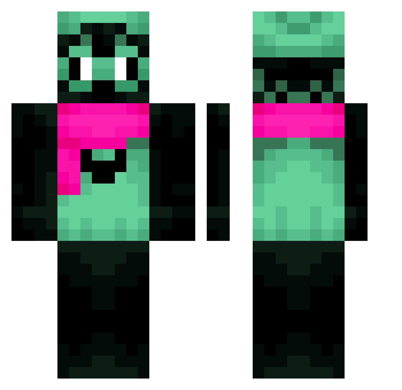 SwooopBoop Minecraft skin, front and back view