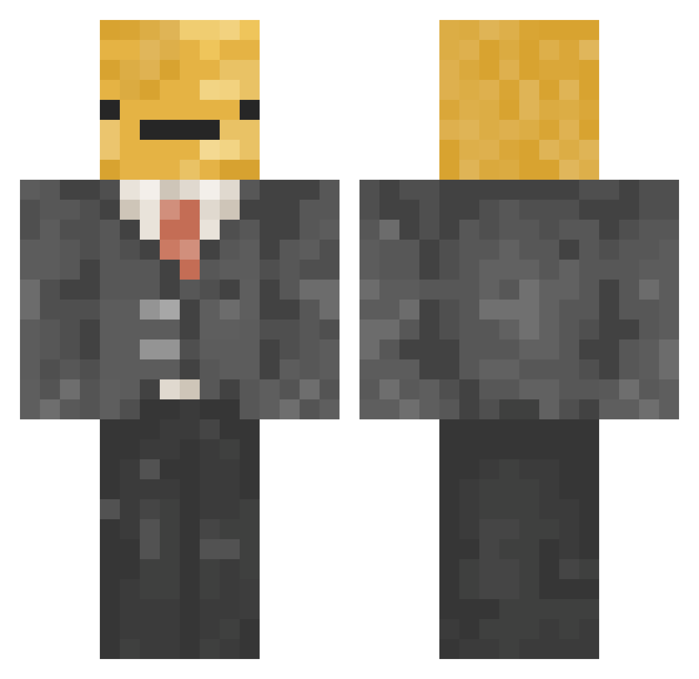 SpudTheKahn Minecraft skin, front and back view