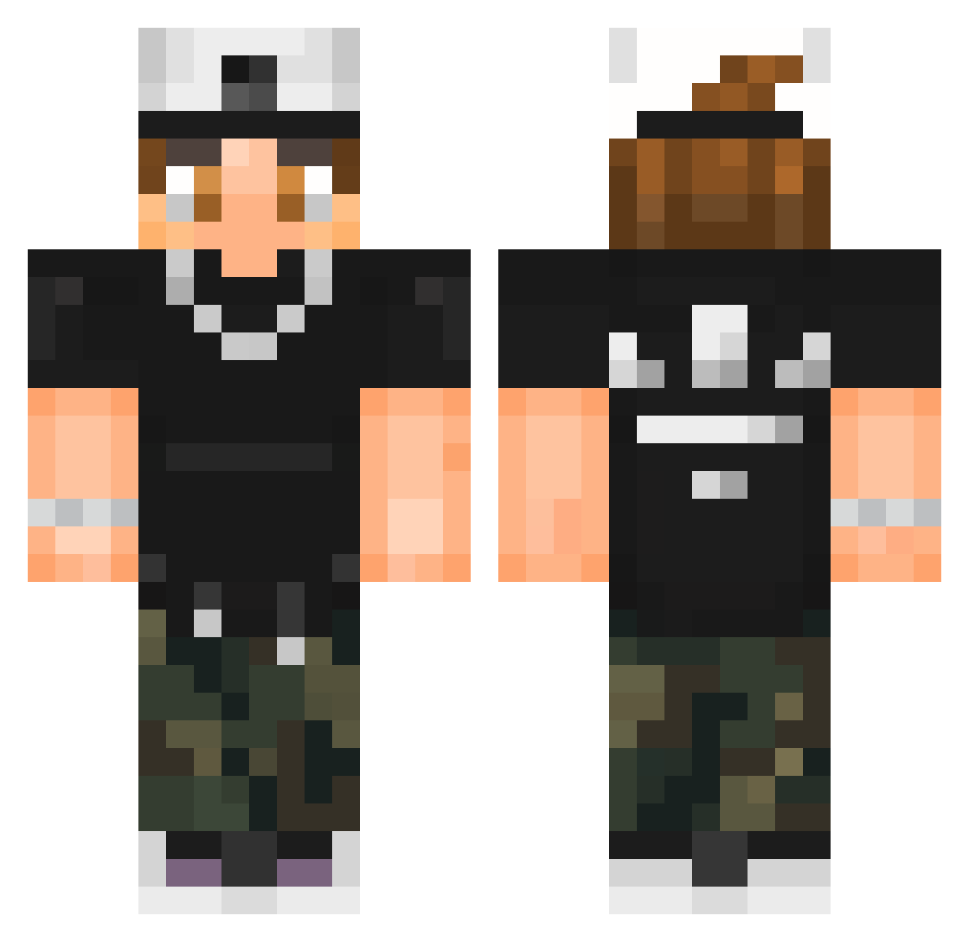 MyrDroggas Minecraft skin, front and back view