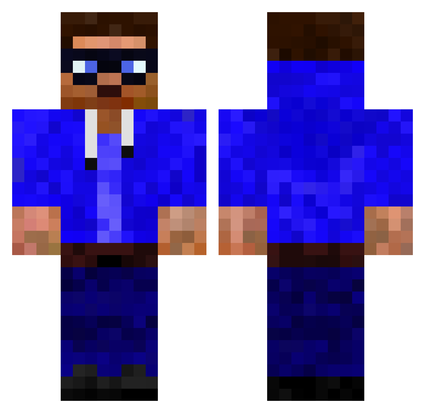 ReSettK Minecraft skin, front and back view