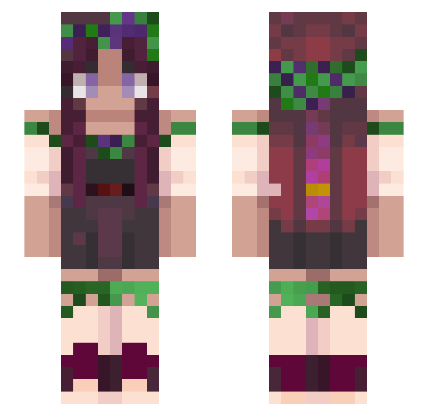 BlueJayBird69 Minecraft skin, front and back view