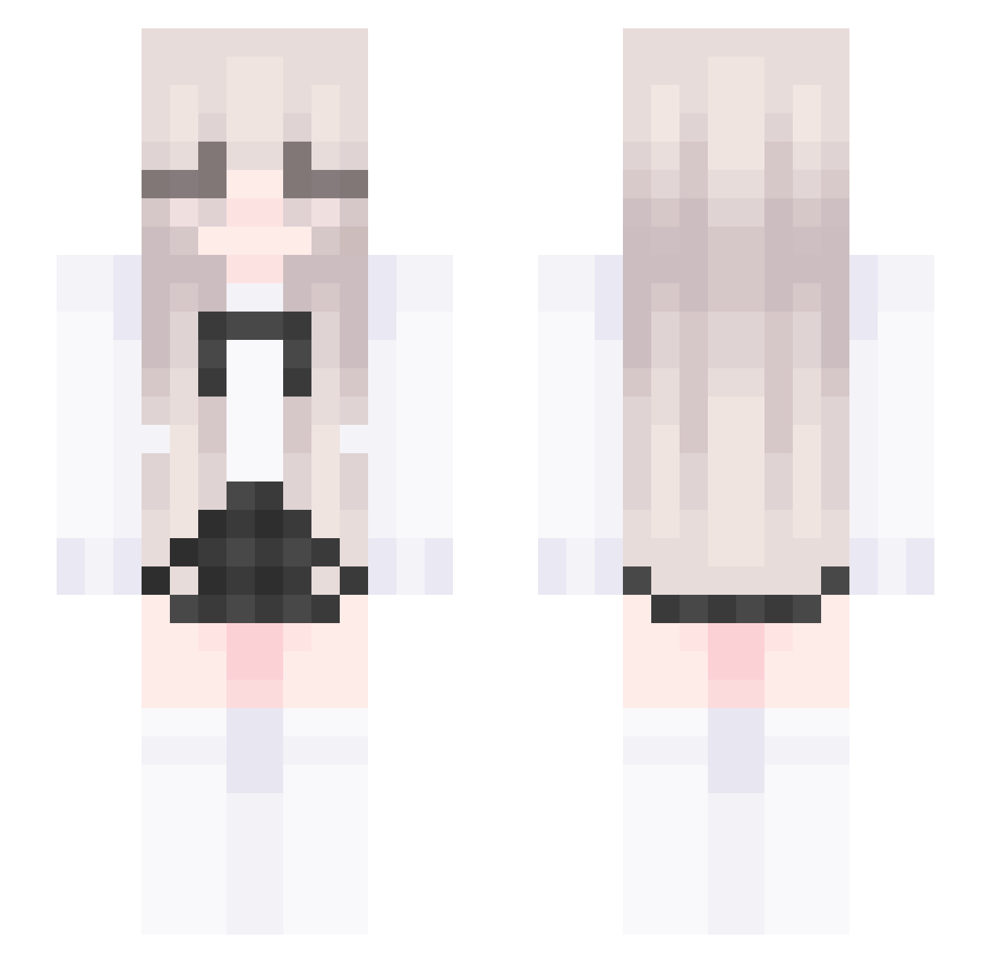 sleewpy Minecraft skin, front and back view