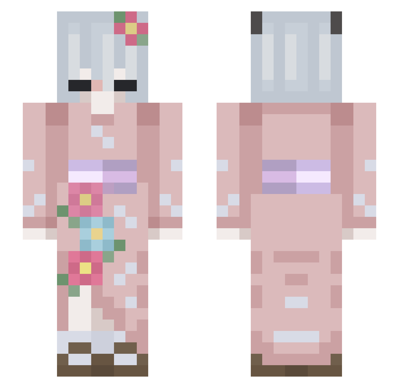 Kiritooo Minecraft skin, front and back view