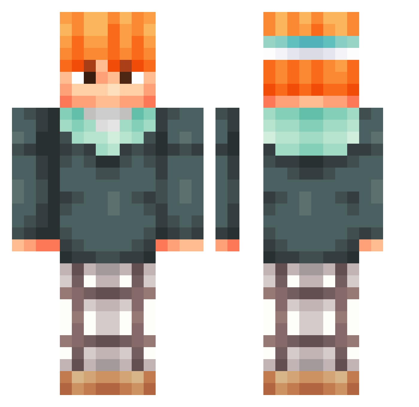 Cheesedude0987 Minecraft skin, front and back view