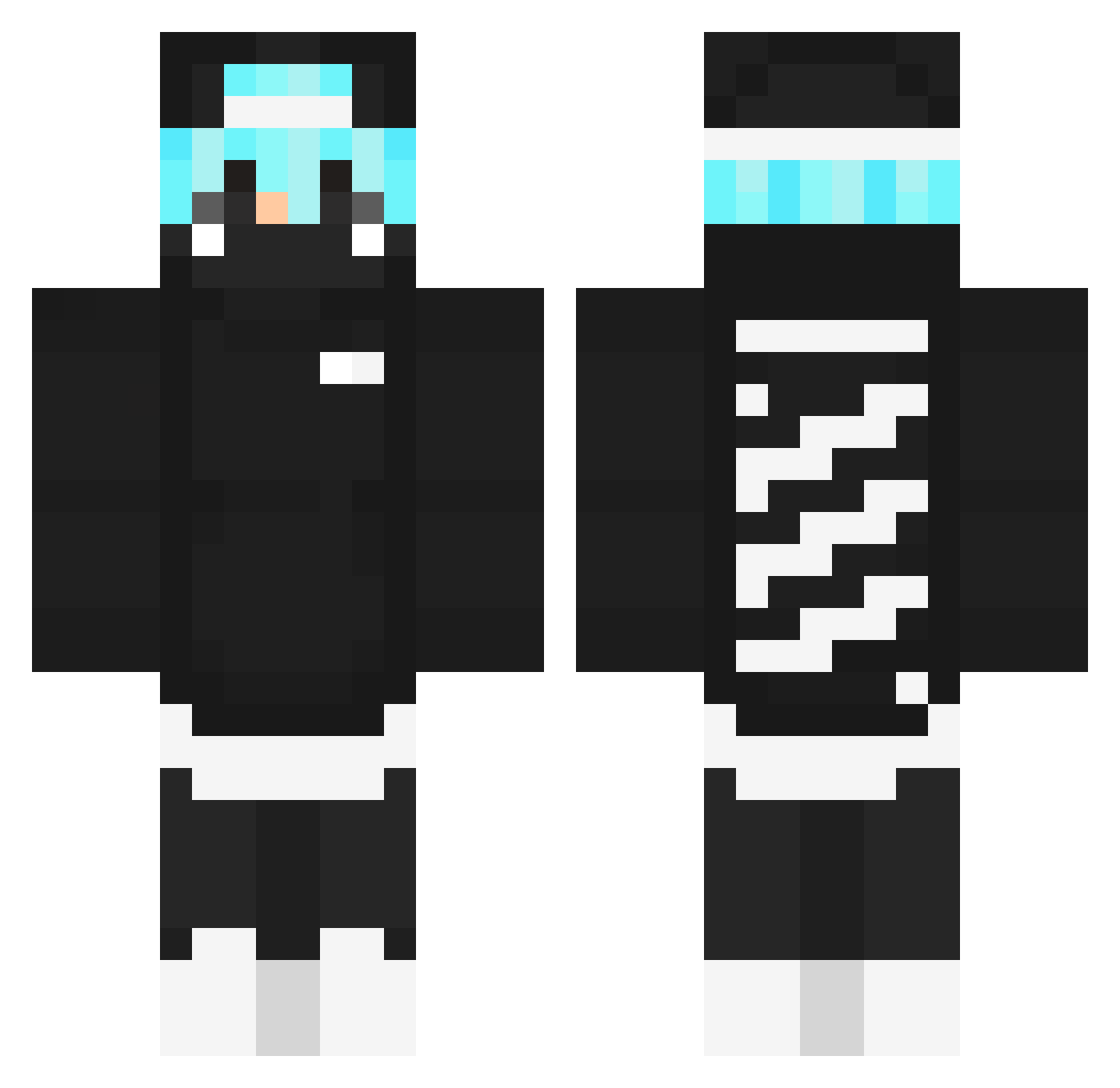 X_DarkHusky_X Minecraft skin, front and back view