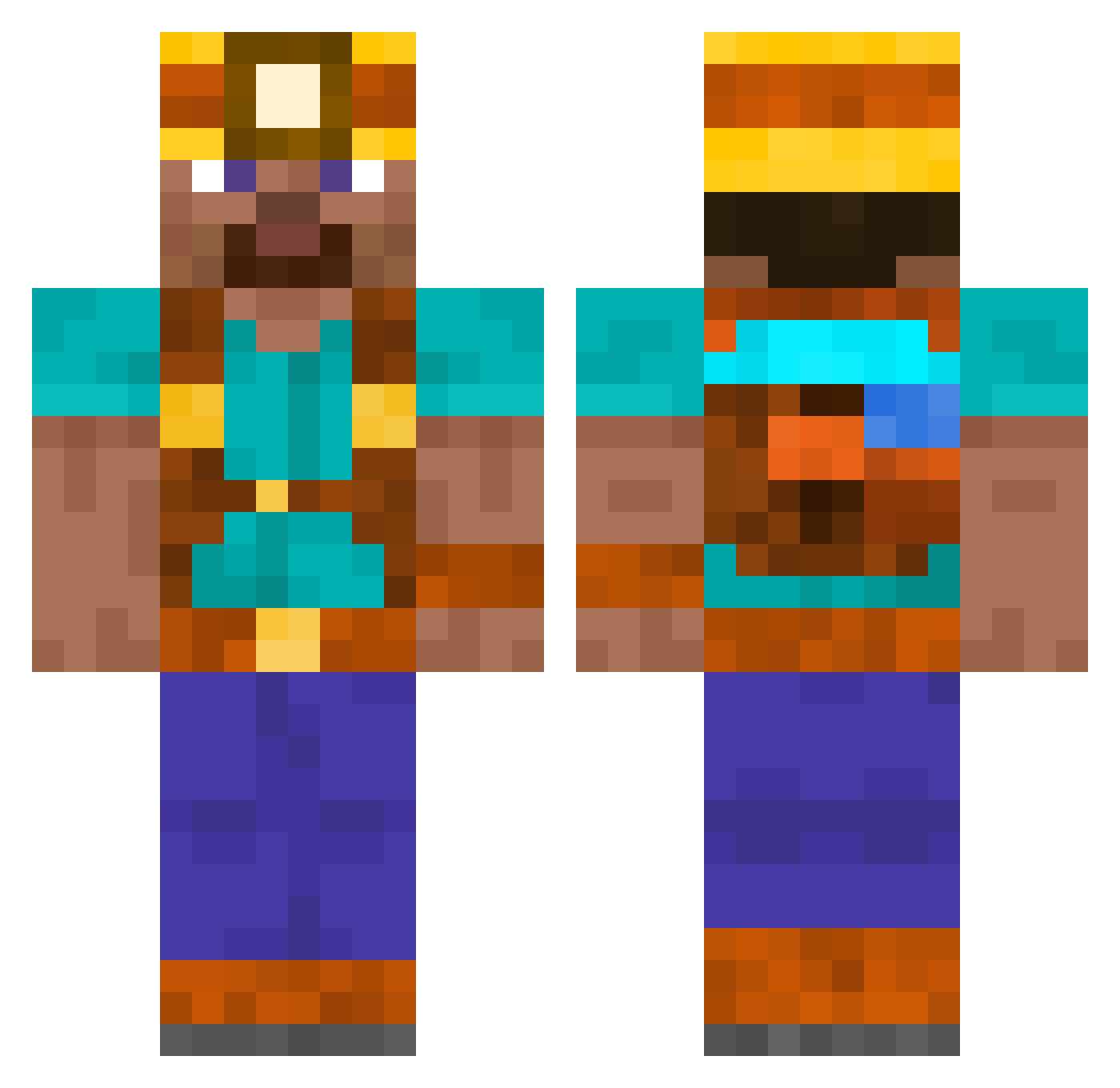_twp Minecraft skin, front and back view