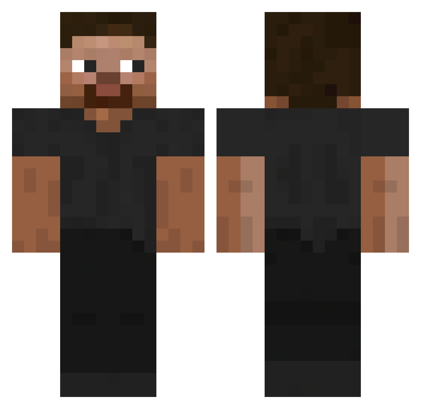 PMoya07 Minecraft skin, front and back view