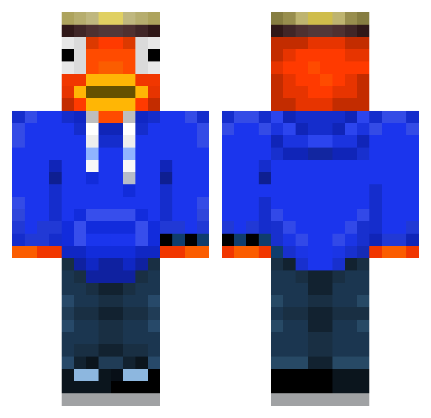 daperba Minecraft skin, front and back view