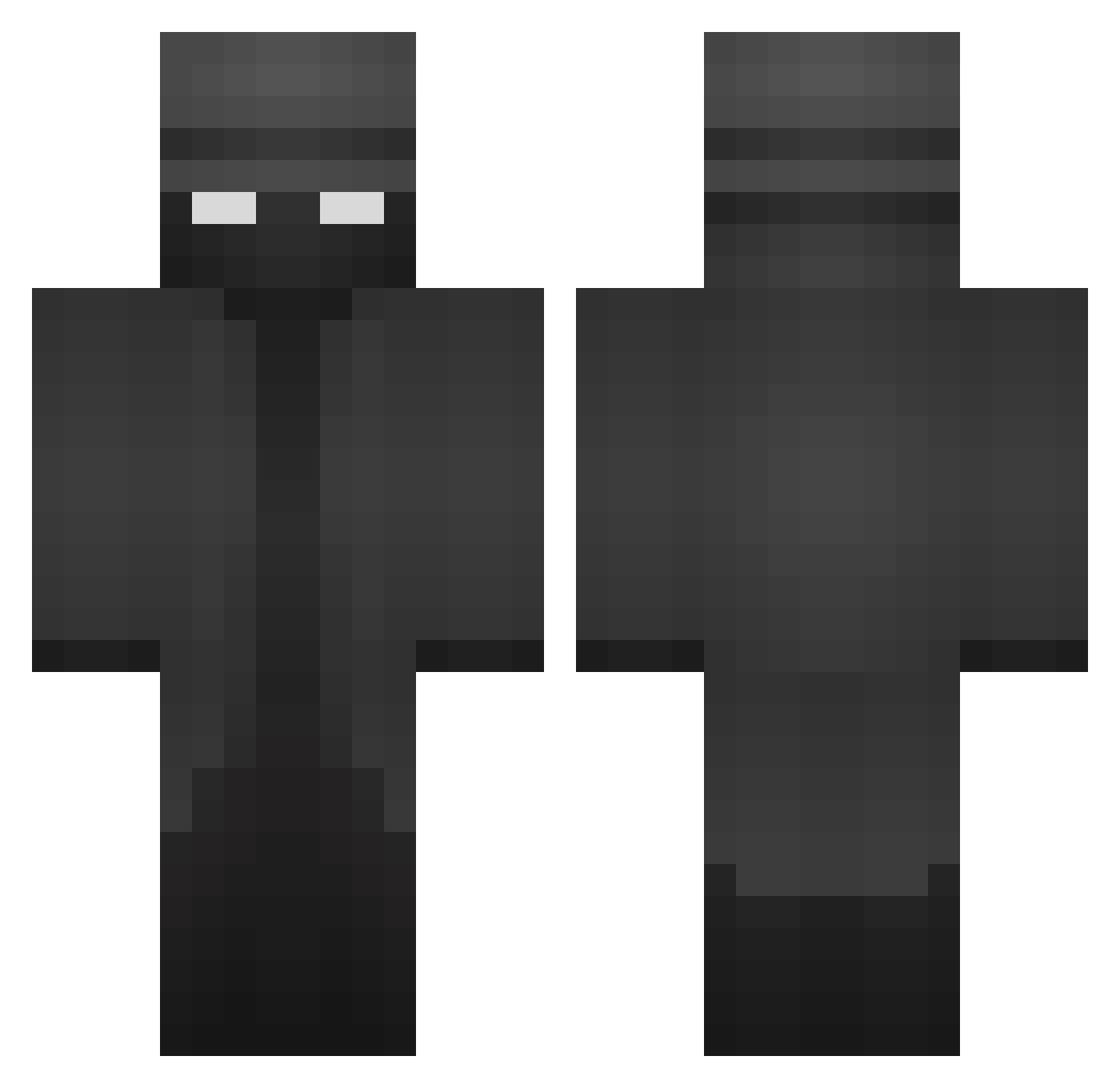 Olplo Minecraft skin, front and back view