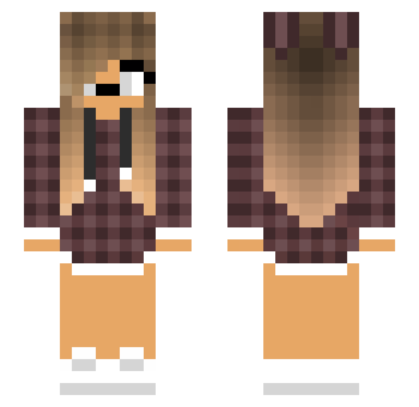 xDiamentowaOlax Minecraft skin, front and back view
