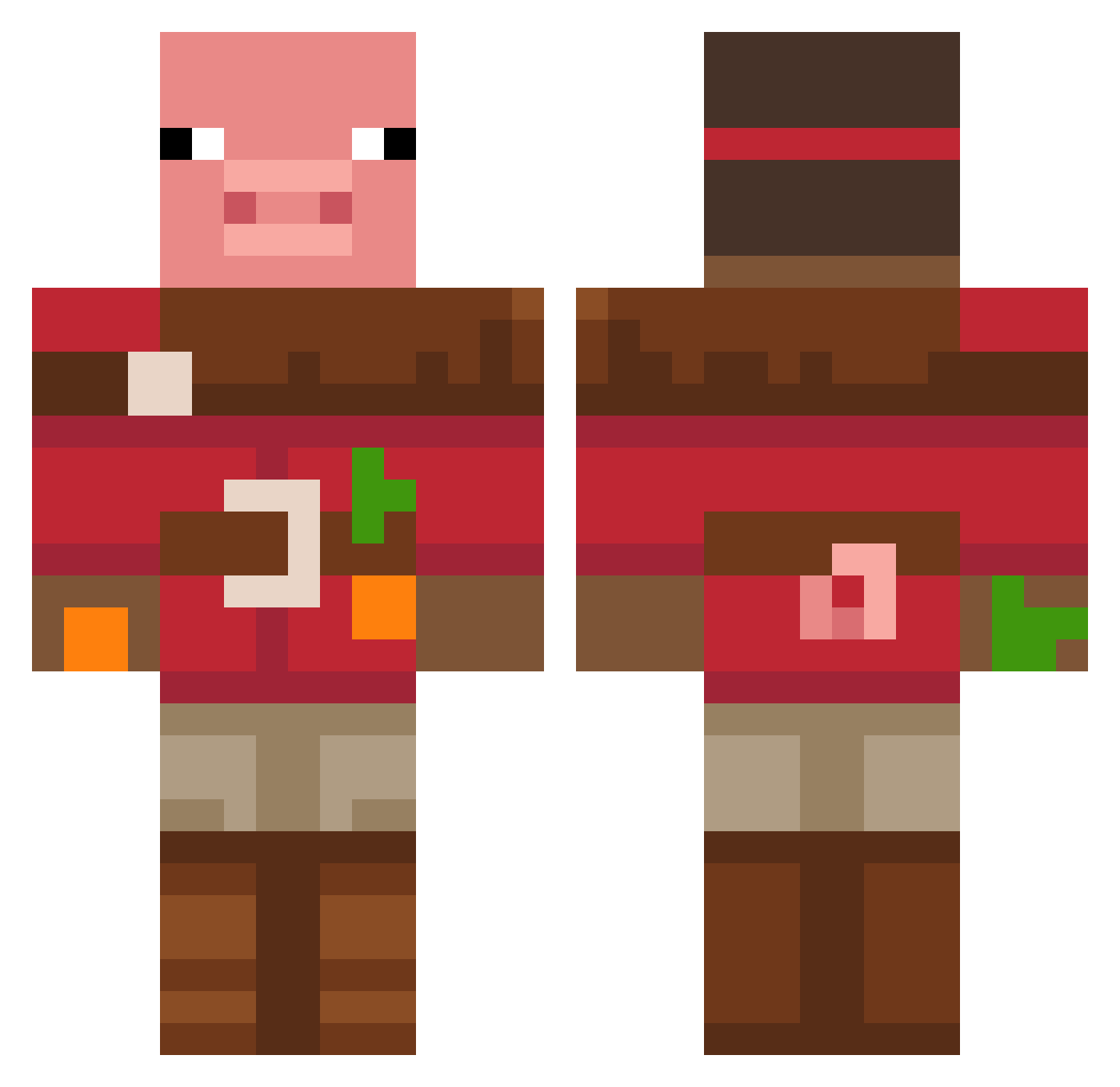 S23PlusHype Minecraft skin, front and back view