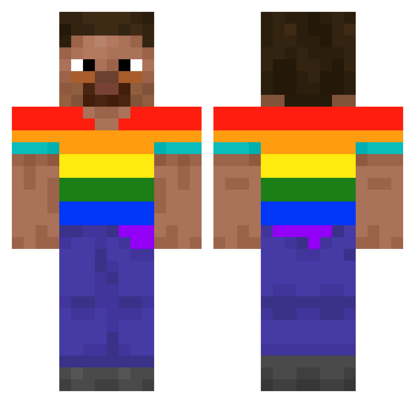 LucaBuca2010 Minecraft skin, front and back view