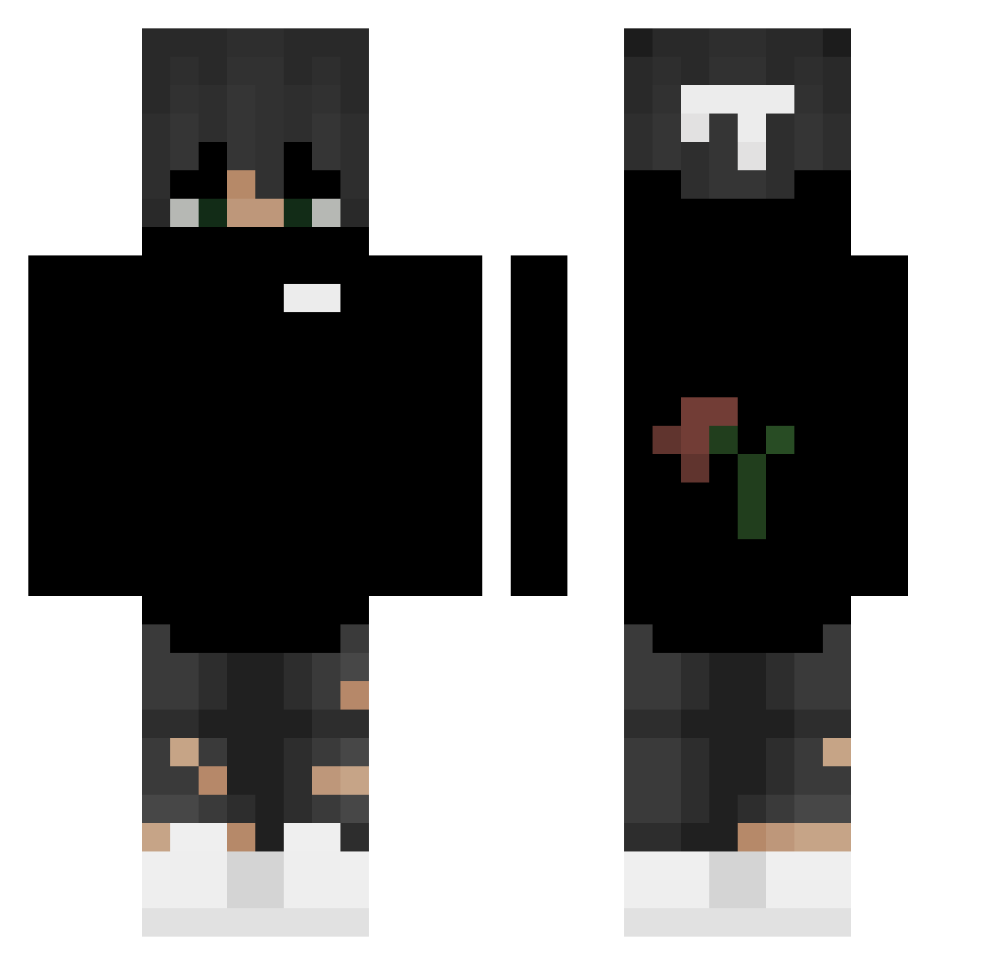 TTQT Minecraft skin, front and back view