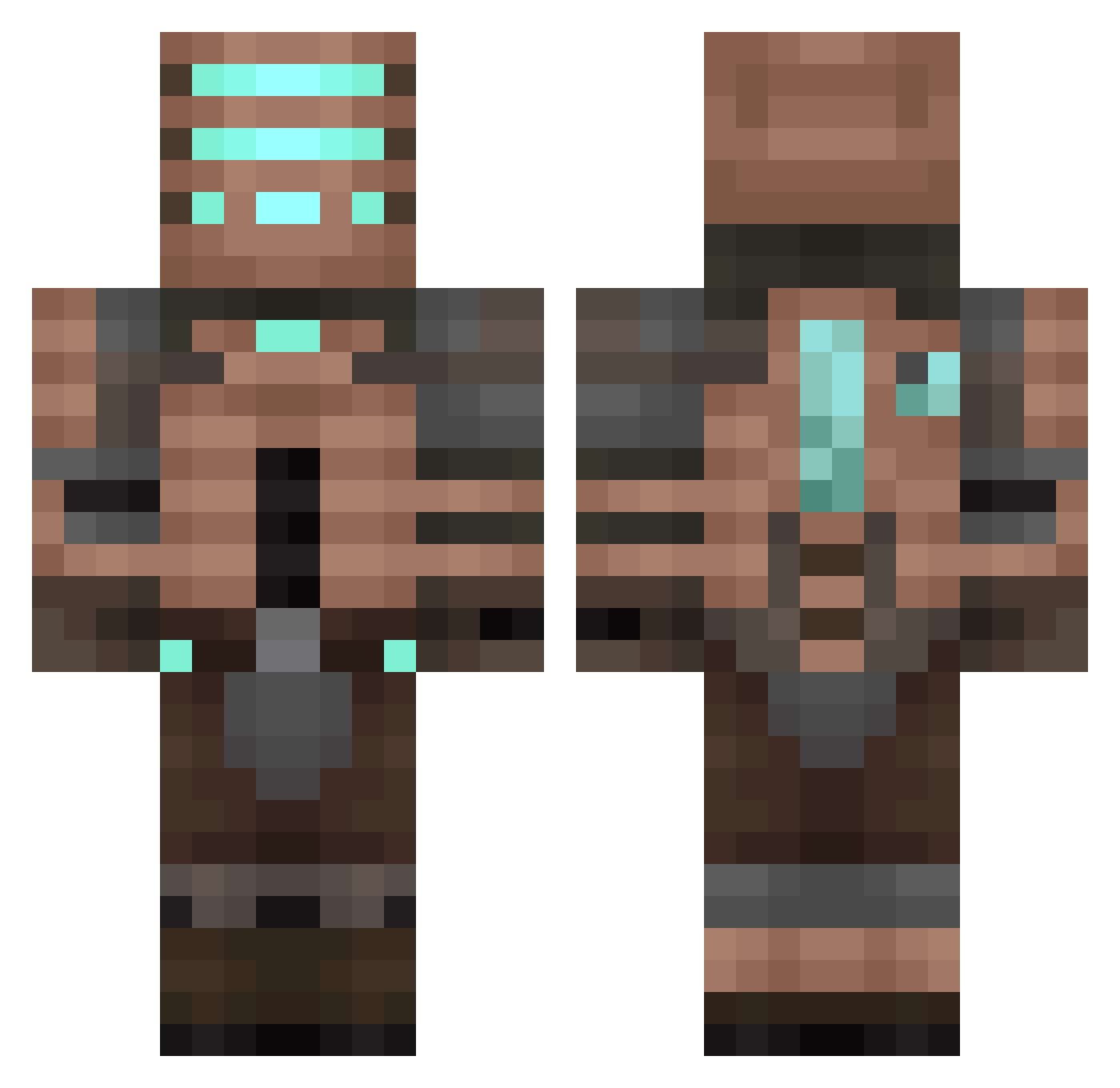Zxtifybrah Minecraft skin, front and back view