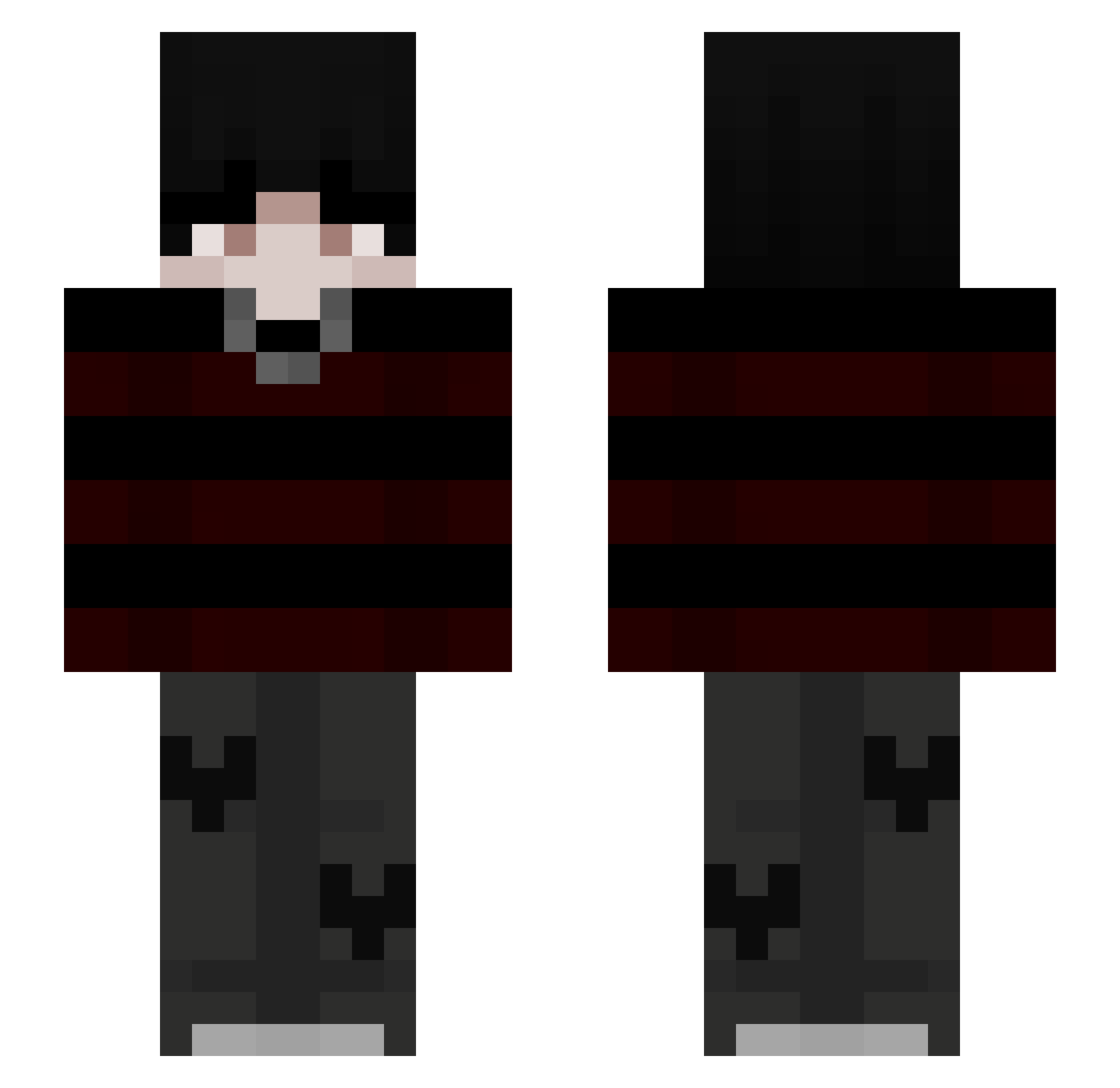 Hiobosz Minecraft skin, front and back view