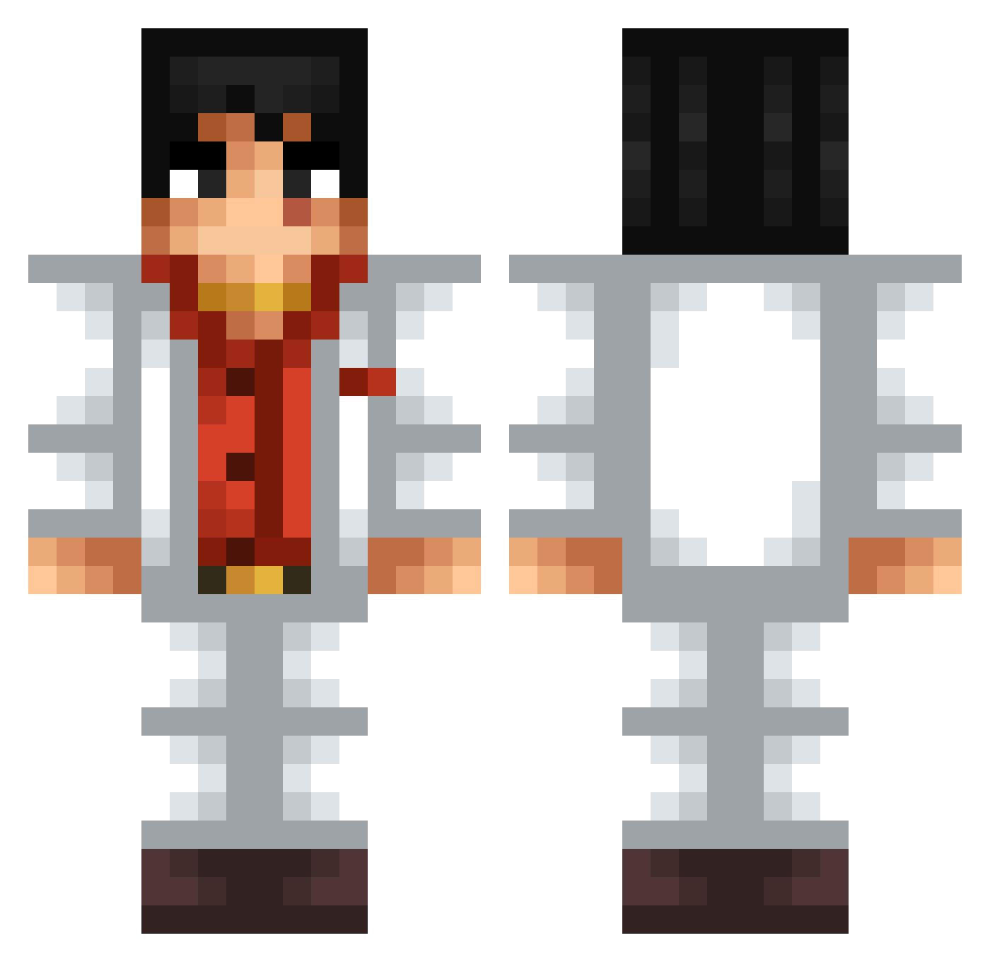 LordSchokospiess Minecraft skin, front and back view