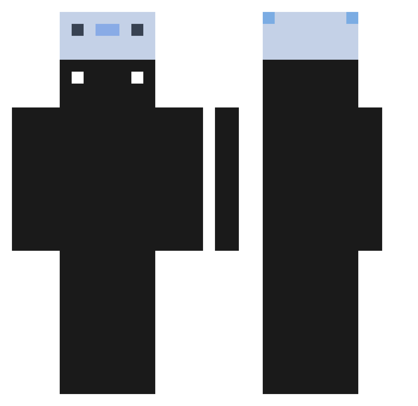 sthq Minecraft skin, front and back view