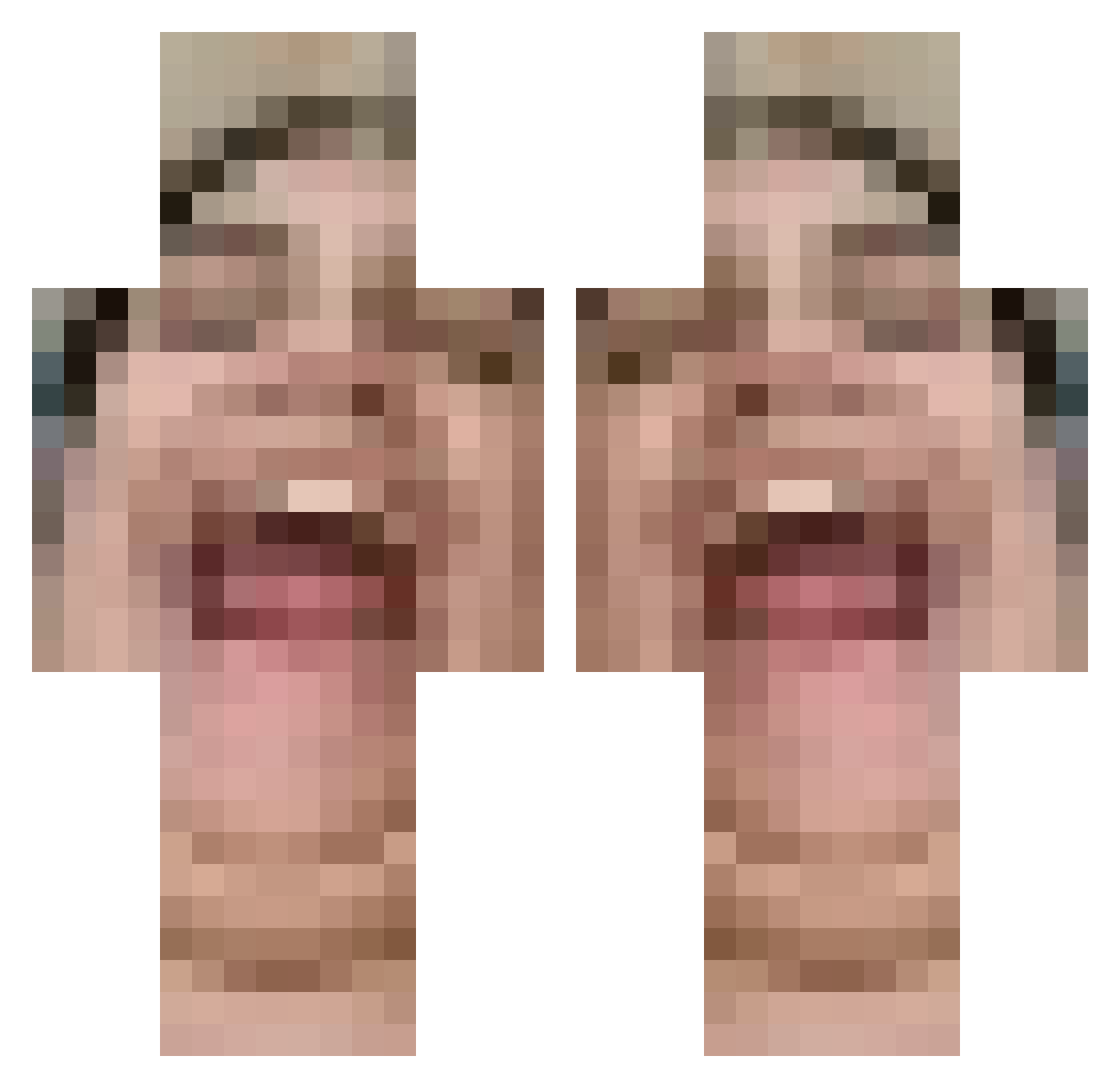 TheBigManIsEpic Minecraft skin, front and back view
