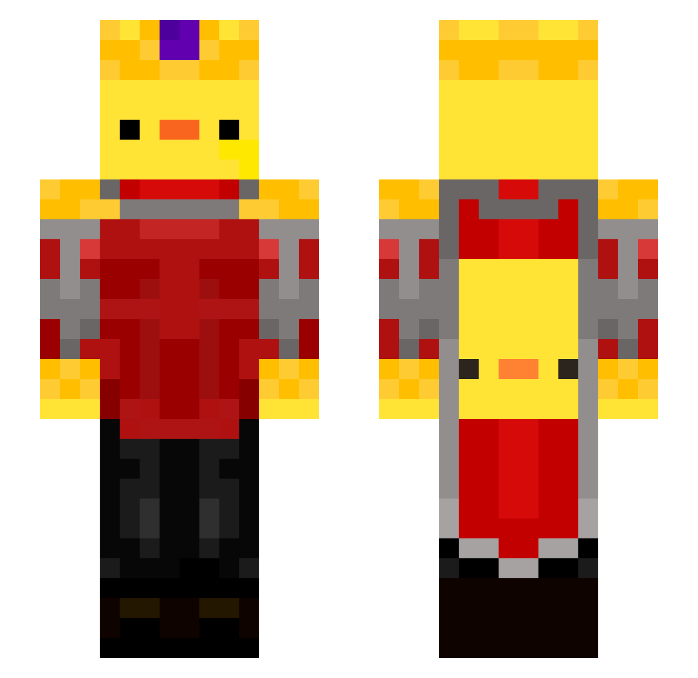 QuazzarCain Minecraft skin, front and back view