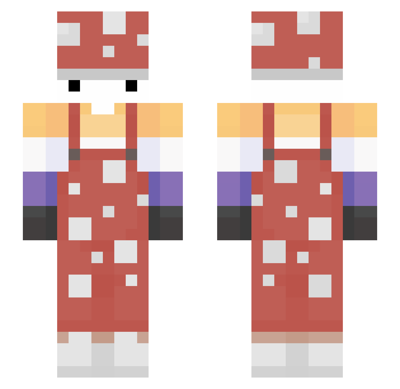 Shroomking133 Minecraft skin, front and back view