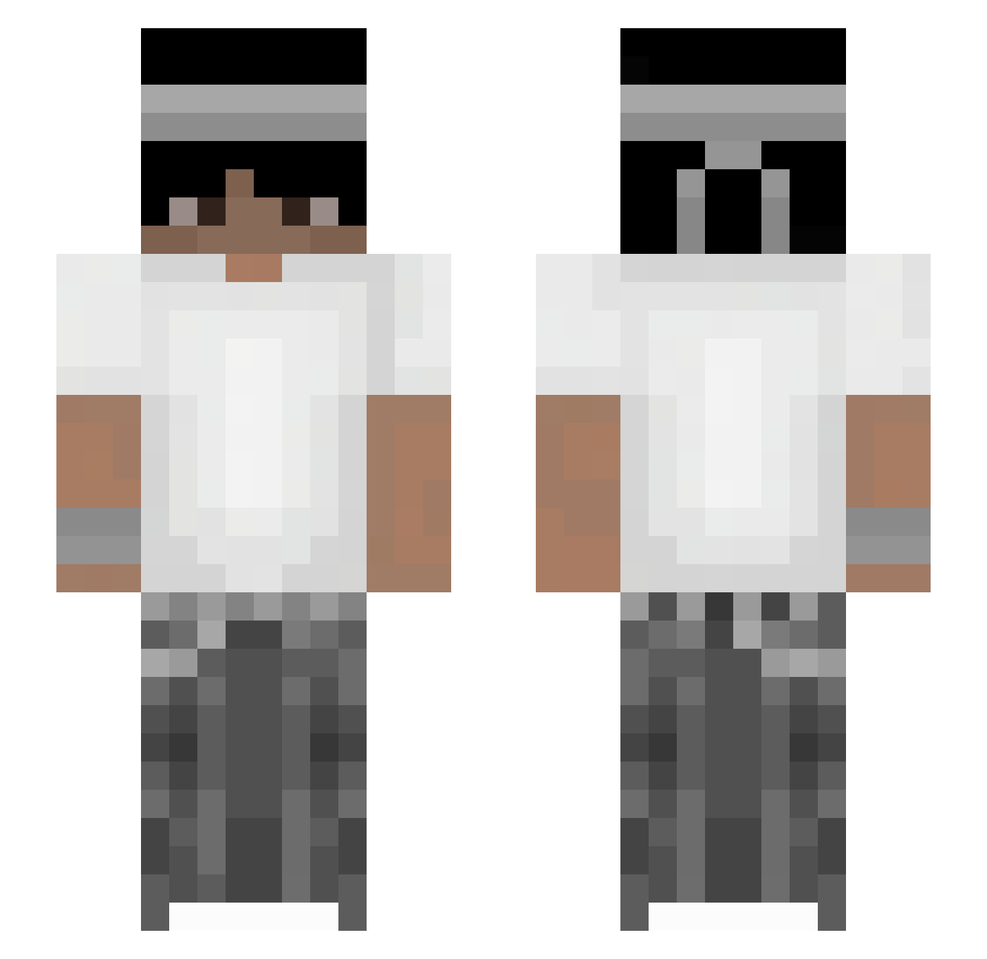 Tismahaha Minecraft skin, front and back view