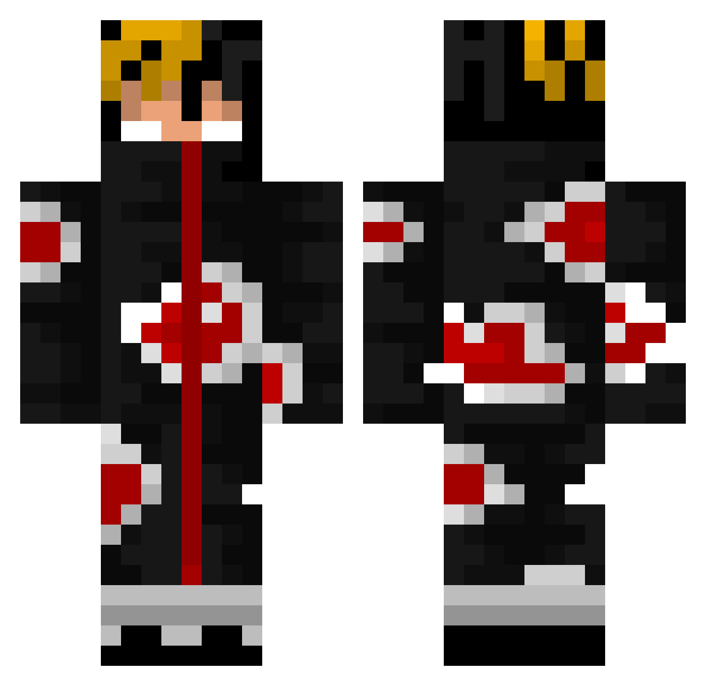 Bzcee Minecraft skin, front and back view