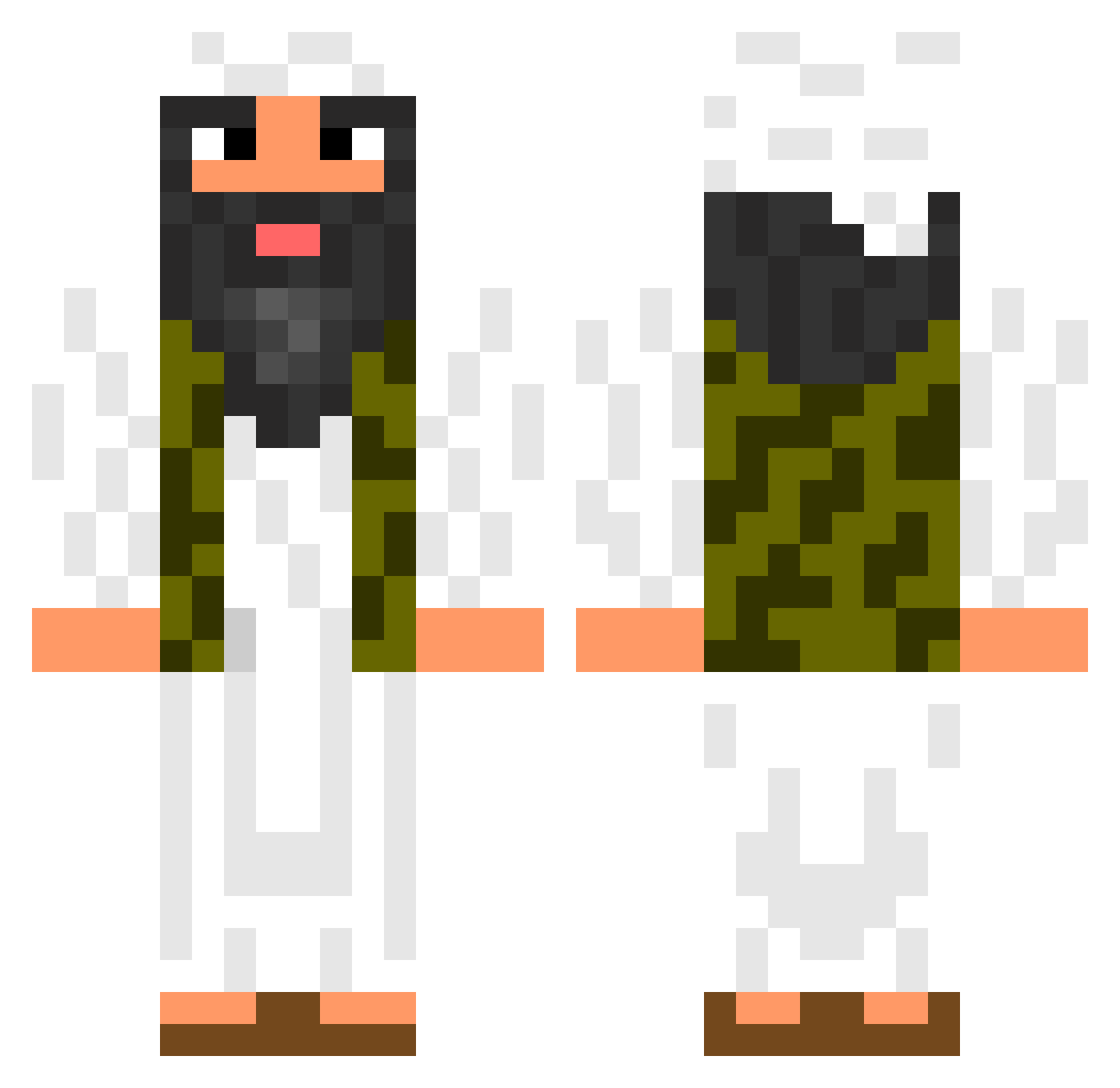 yat0s Minecraft skin, front and back view