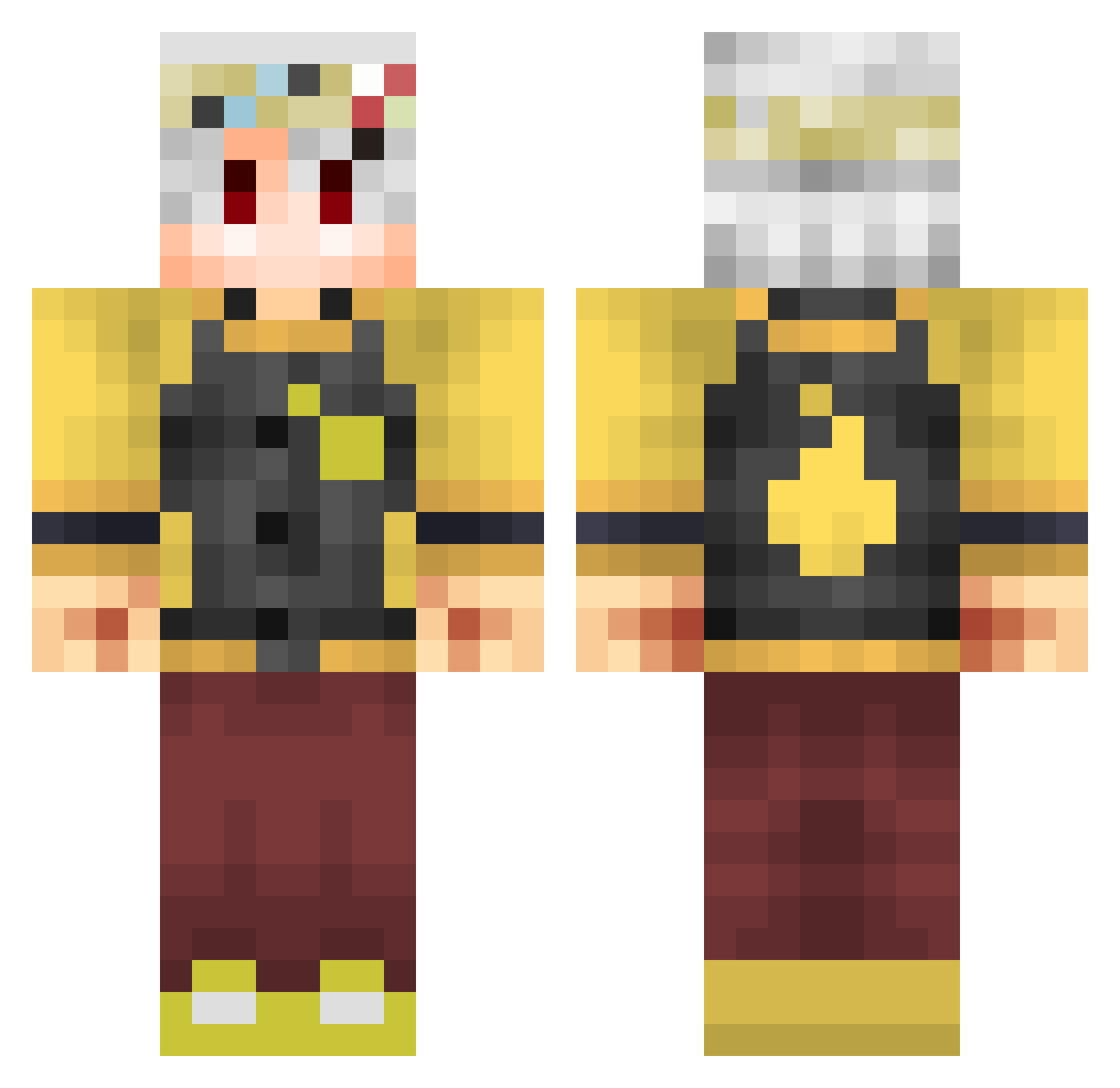 ZeebZoob Minecraft skin, front and back view