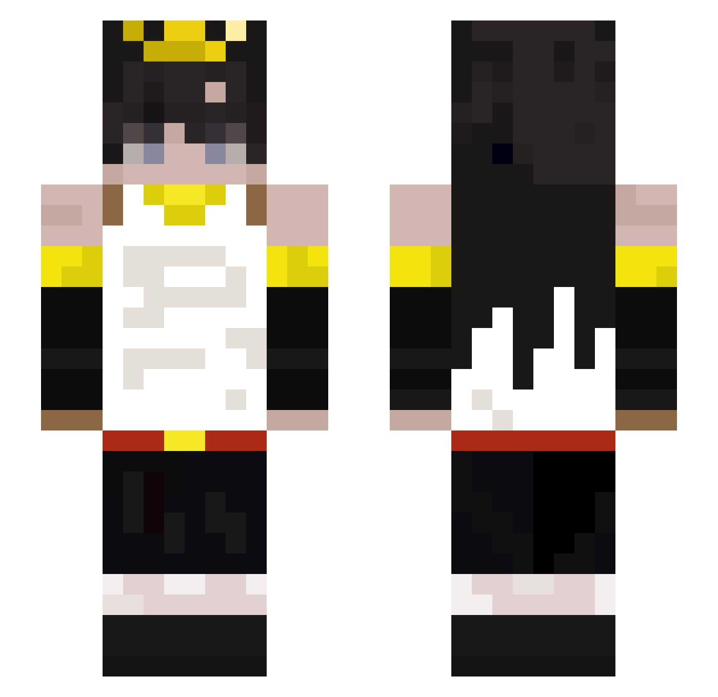 T0sssa Minecraft skin, front and back view