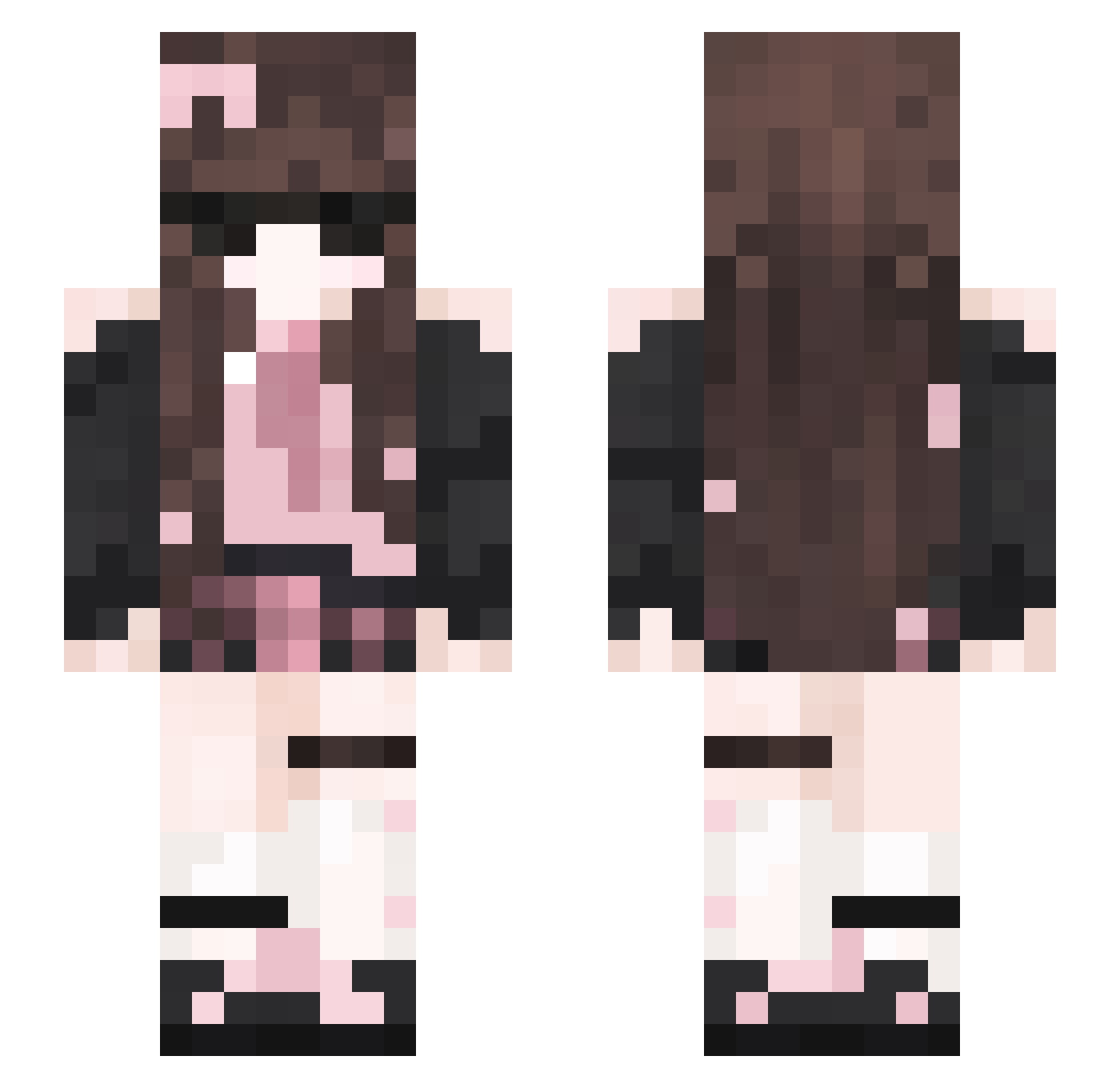 AWildBerry Minecraft skin, front and back view