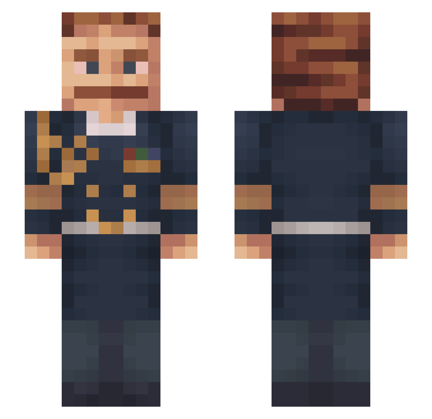 Layonhooves Minecraft skin, front and back view