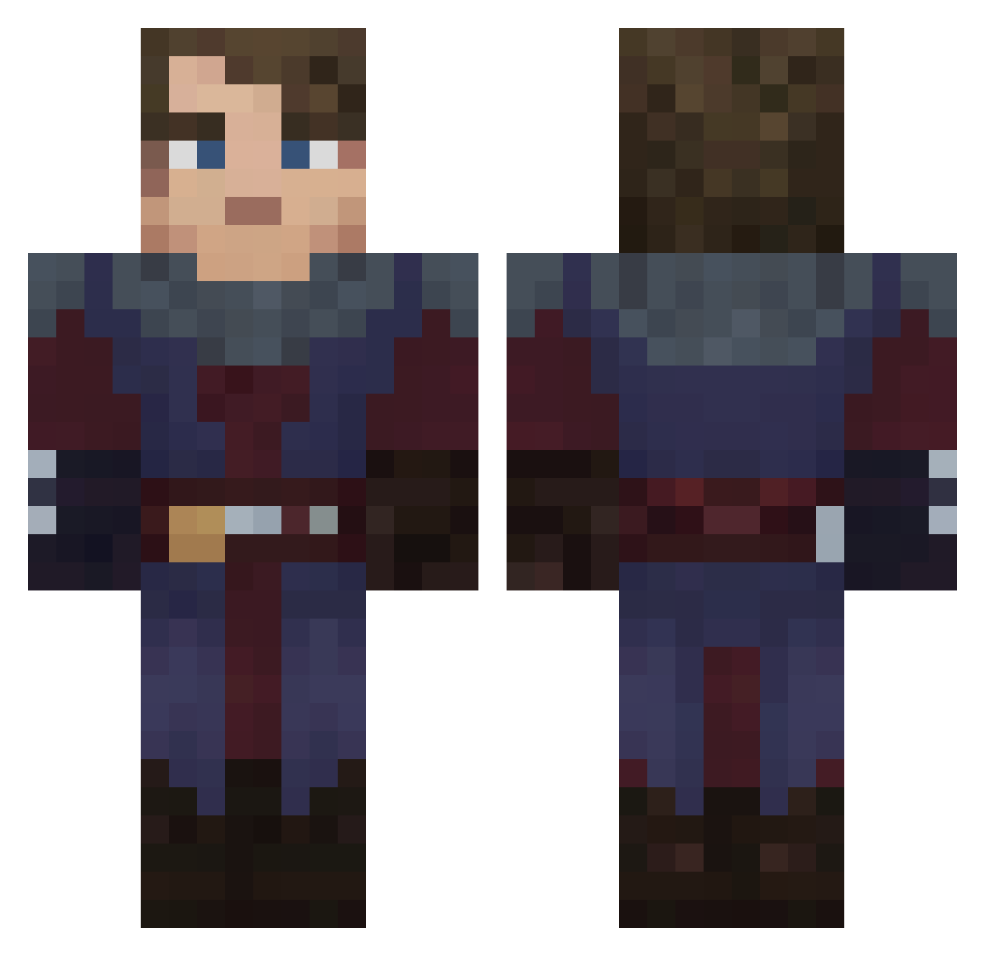 Spidebro121 Minecraft skin, front and back view