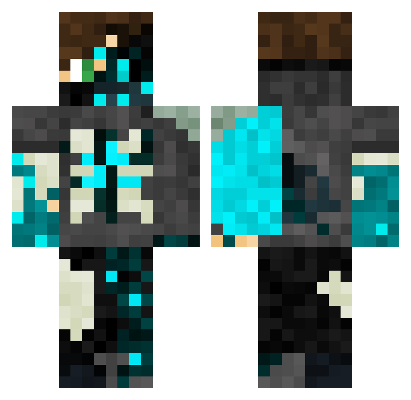 Krok24 Minecraft skin, front and back view
