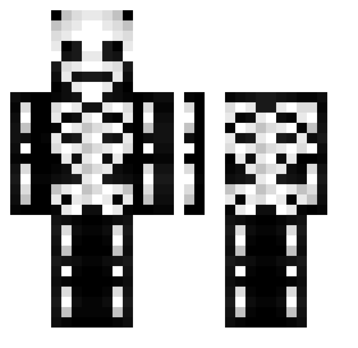 jausername Minecraft skin, front and back view