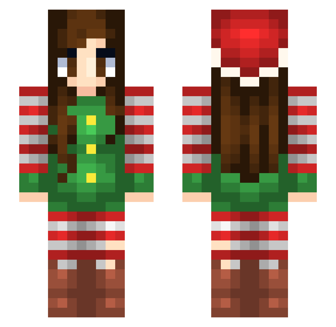 JustPeachyXD Minecraft skin, front and back view