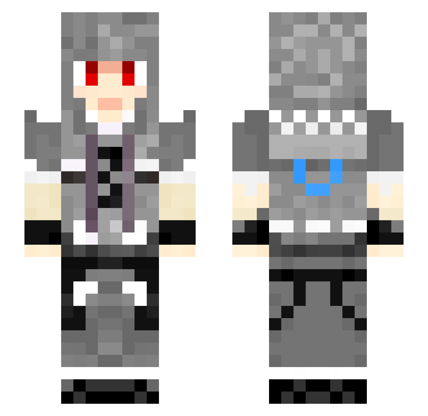 YunZe_Sama Minecraft skin, front and back view