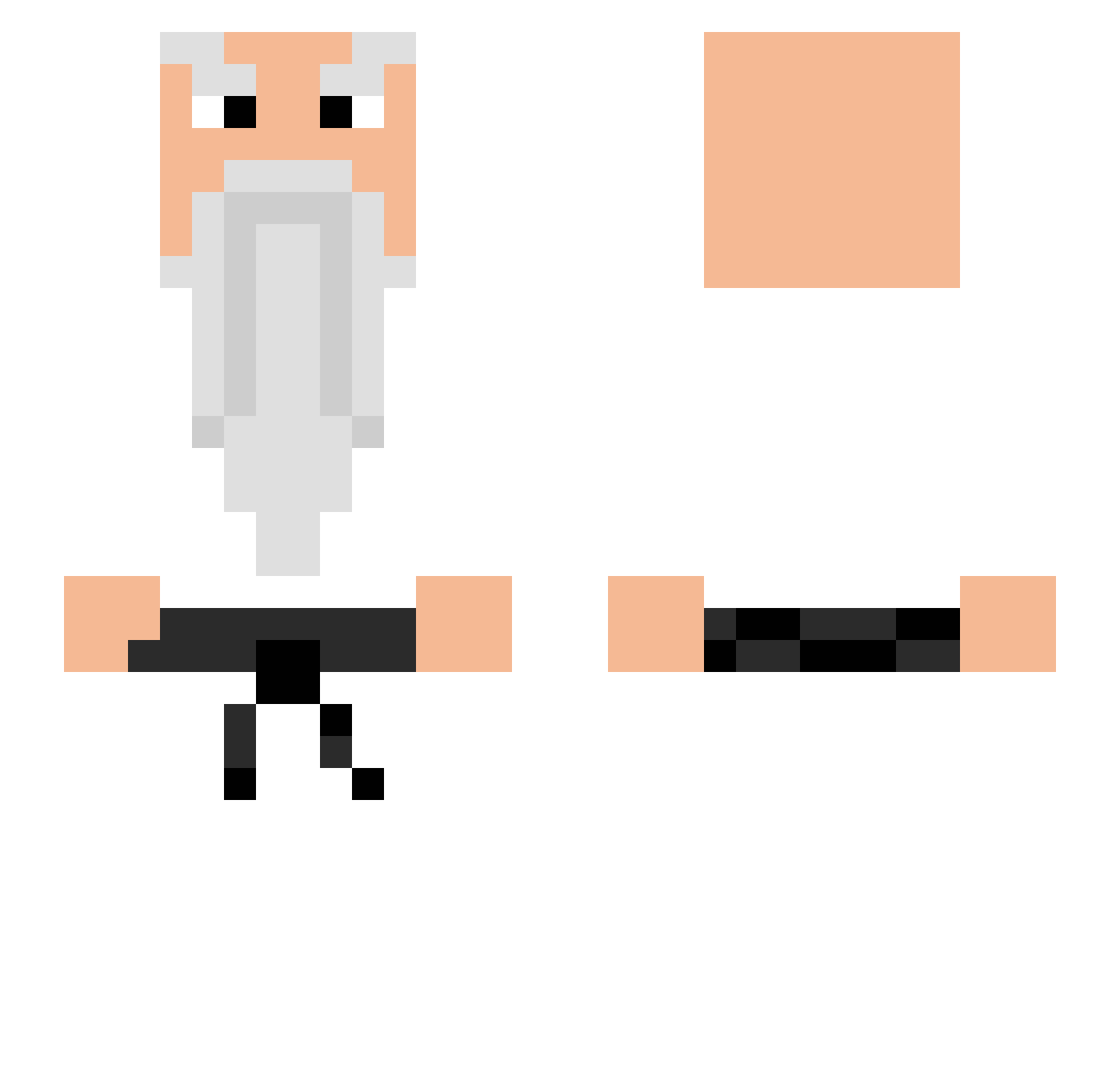 PandaKong85 Minecraft skin, front and back view