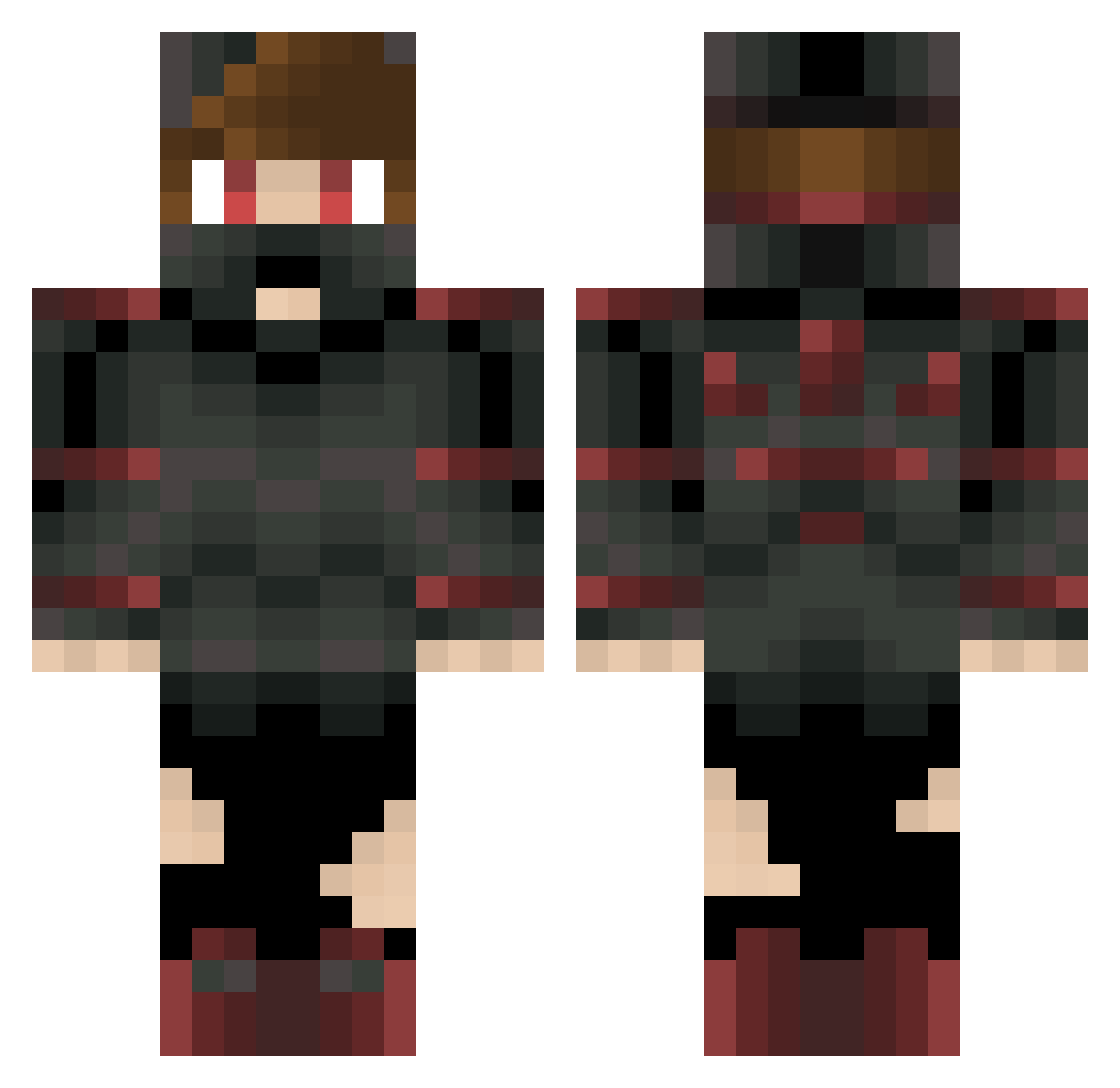 TeeJayCee Minecraft skin, front and back view